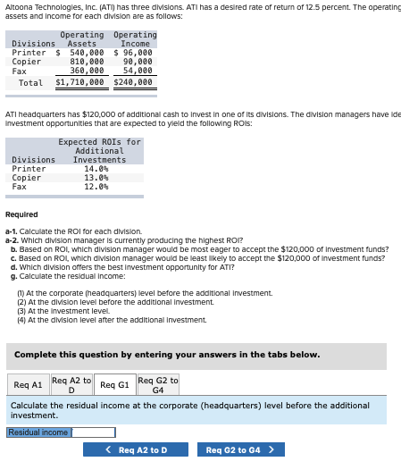  No need to answer Req A-1 to D, Only answer req