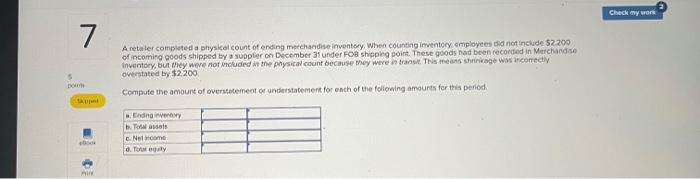 tabs below. If Sealy is responsible fo- transportatisn costs, record the eciery