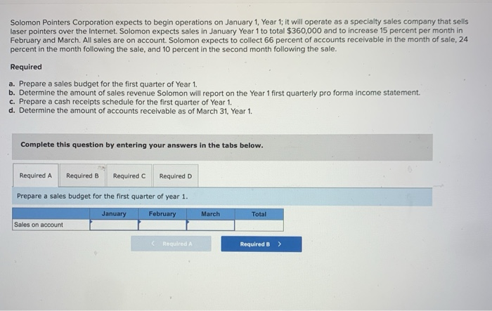  Solomon Pointers Corporation expects to begin operations on January 1, Year