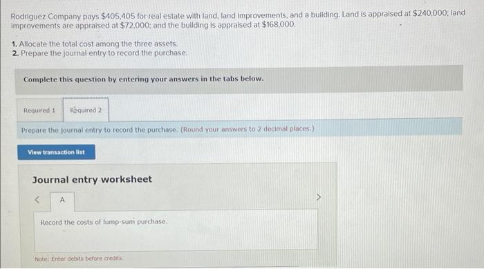 and a building. Land is appraised at 240000; land improvements are appraised
