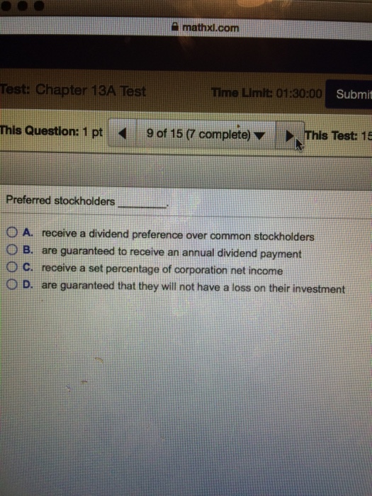1 pt 8 of 15 (7 complete) This Test 15 pts The