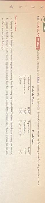  A E23.4 (LO 2), AN Writing Using the information in E23.3,