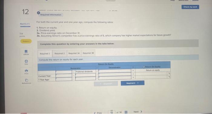 on December 31 . 36. Assuming Simon's competitor has a price-earnings ratio