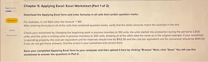 How do i input this with equations in Excel?? Thank you! Chapter