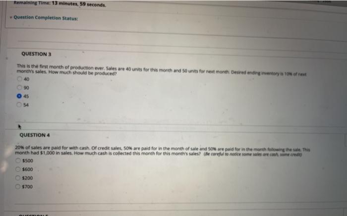  Remaining Time: 13 minutes, 59 seconds. Question Completion Status: QUESTION 3