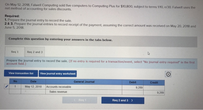  On May 12, 2018. Falwell Computing sold five computers to Computing