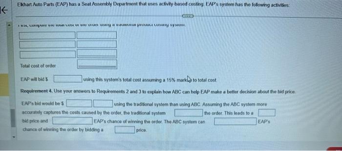 price will EAP bid for the entire order? 3. Suppose that instead