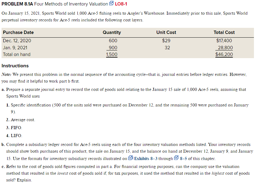 Problem 8.1A. Please match boxes with boxes from the assignment with only