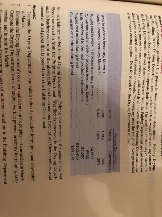  Solve Using FIFO Method. 1. Compute the Drying Departments equivalent units