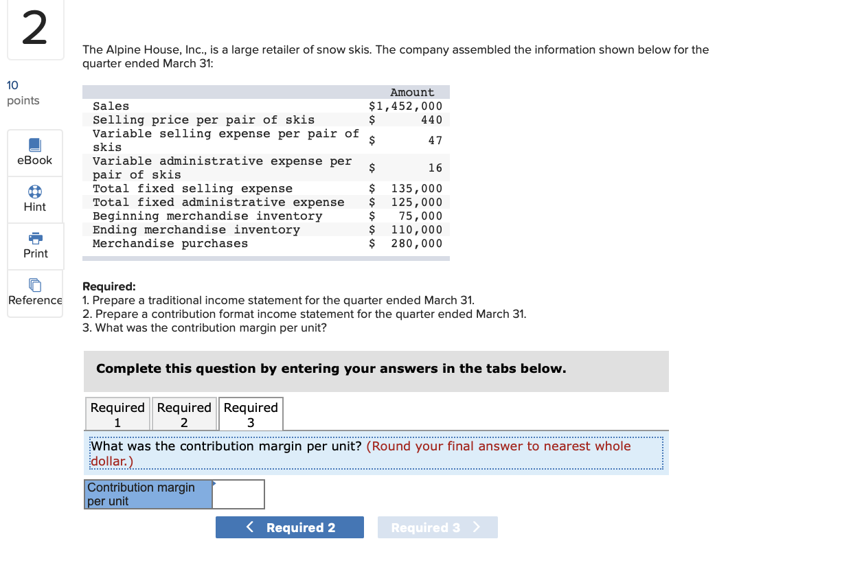 below for the quarter ended March 31: points eBook Amount Sales $1,452,000