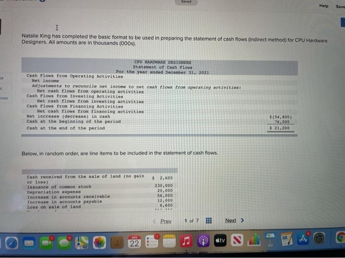  Seved Help Save I Natalie King has completed the basic format