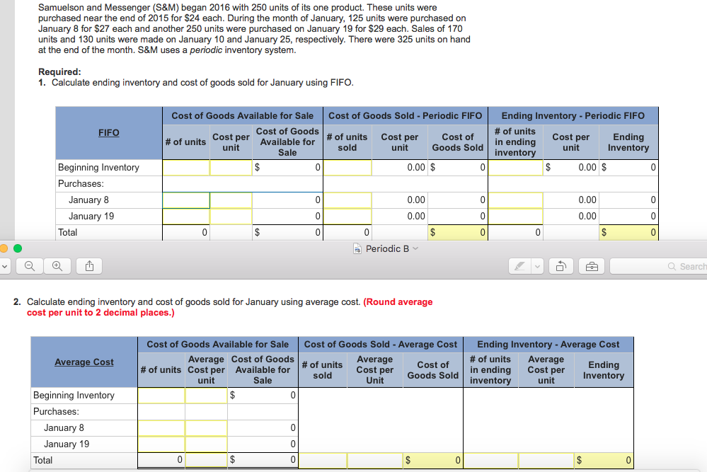 Please explain all calculations. Thank you! This is PERIODIC. Samuelson and Messenger