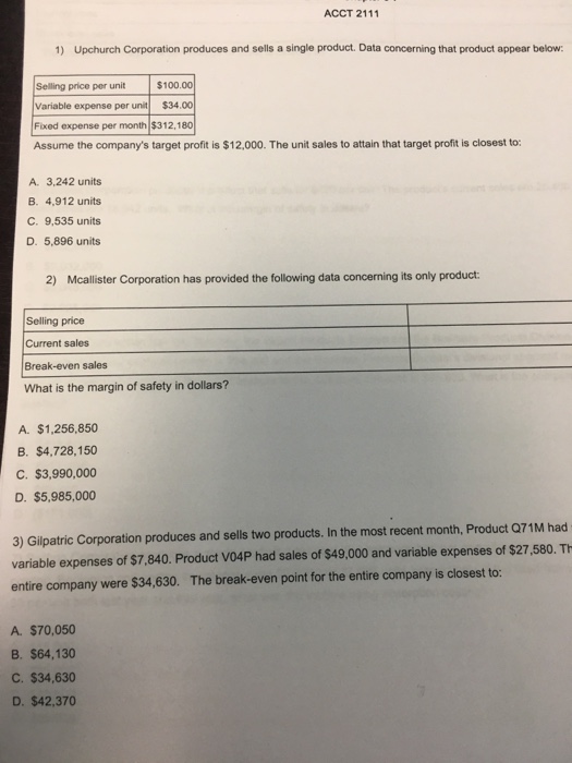  This is a timed test one hour please and ty ACCT