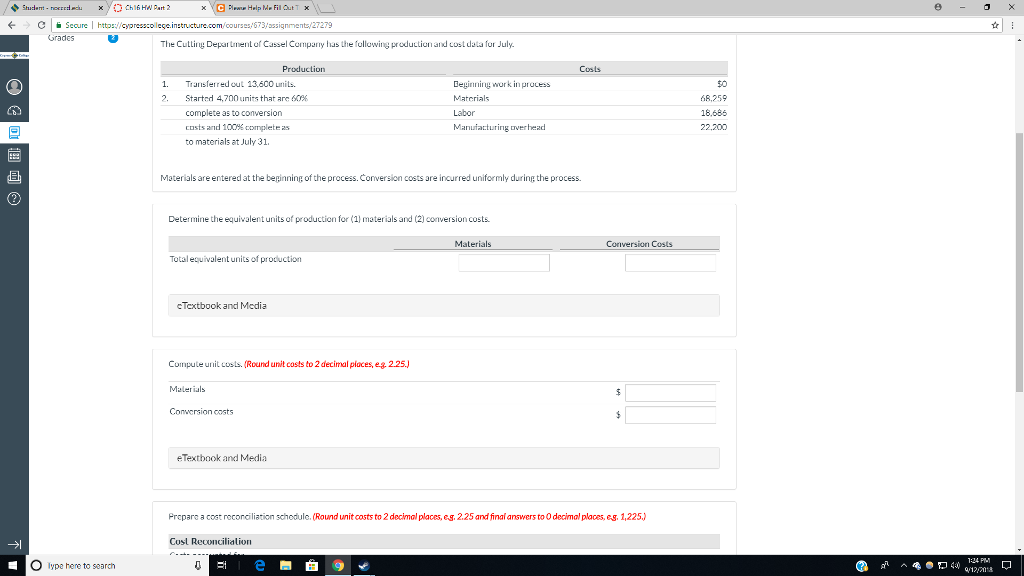 Please help me fill out the boxes below. The Cutting Department of