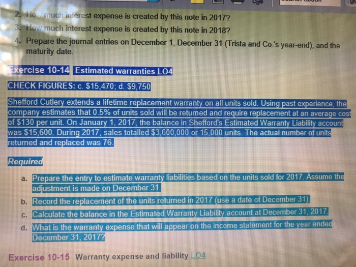  h interest expense is created by this note in 2017? 3