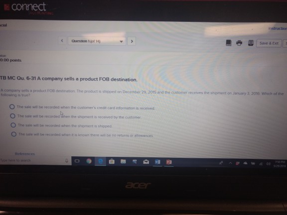  connect Save & Ext Question 1 (0 0 00 points TB