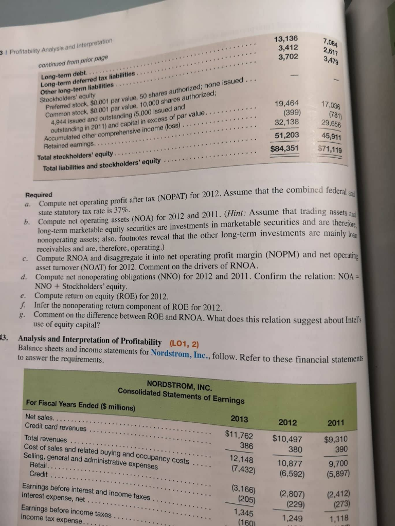 and interpretation 3-44 Analysis and Interpretation of Profitability Balance sheets and income