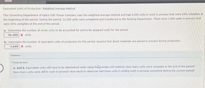 Please Help :) Equivalent Units of Production: Weighted Average Method The Converting