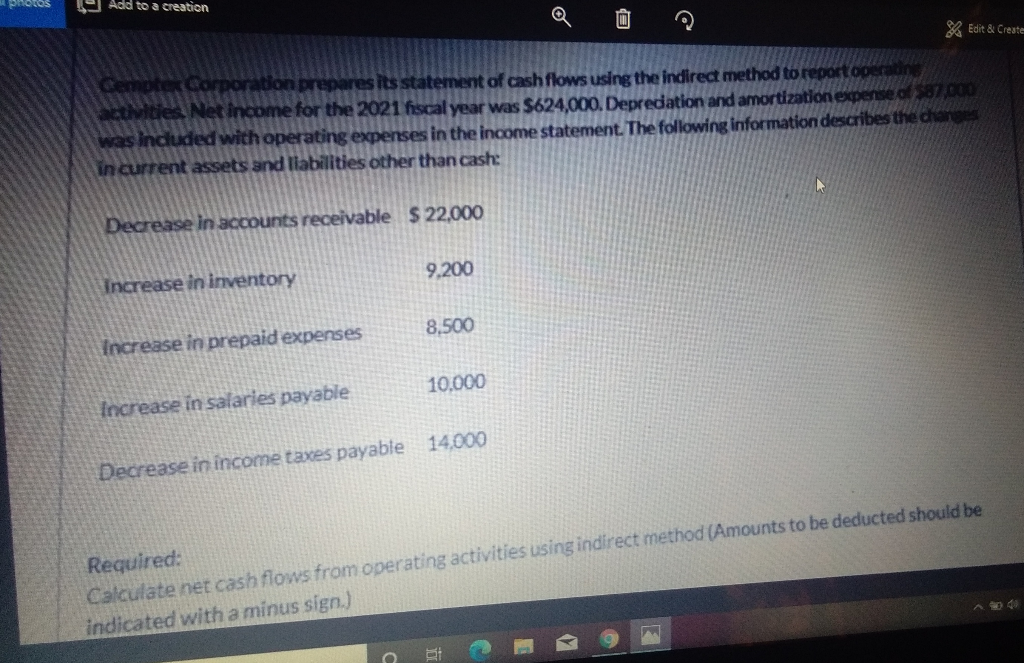  Add to a creation % Edit & Create Cempte Corporation prepares