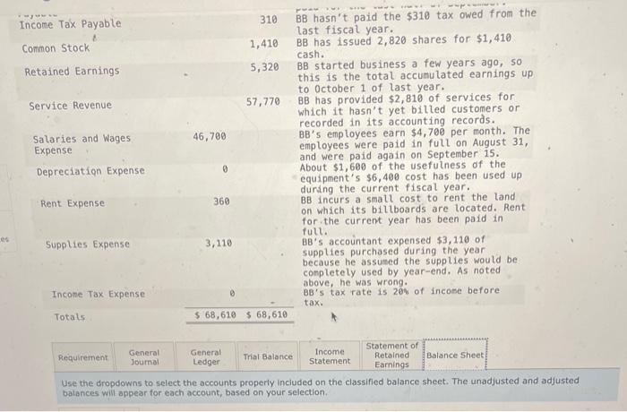Statements [LO 4-1, LO 4-2, LO 4-3, LO 4-4] (General Ledger) Bill's