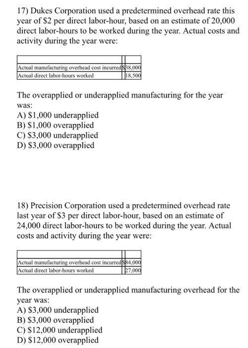 the steps and formula should be same for these two but found
