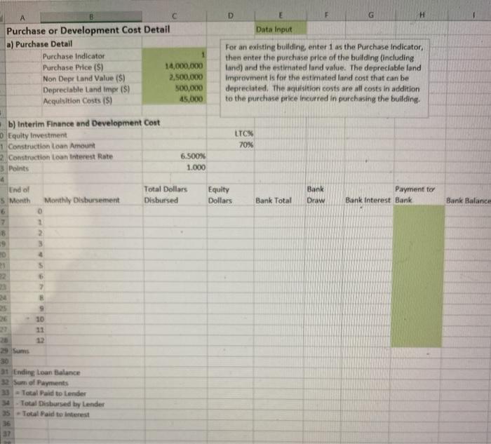  D E G A Purchase or Development Cost Detail a) Purchase