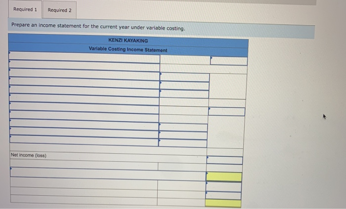 manufacturer of kayaks, began operations this year. During this first year, the