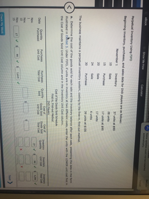  Show Me How Perpetual Inventory Using FIFO Beginning Inventory, purchases, and