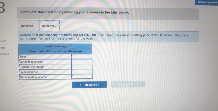 product. A partially completed schedule of the company's total costs and costs
