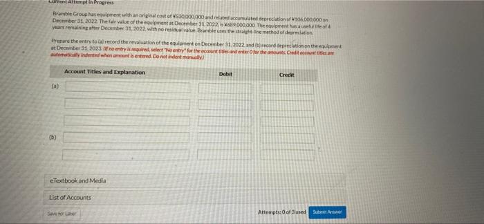  Lurrent Attempt in Progress Bramble Group has equipment with an original
