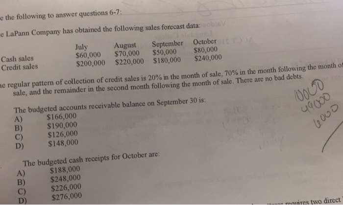  These 2. e the following to answer questions 6-7: e LaPann