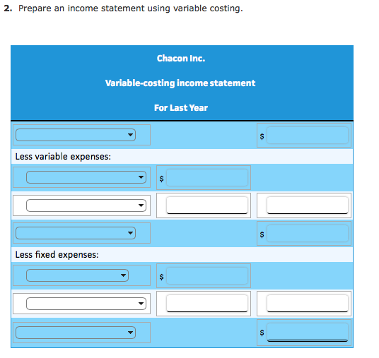 last year: Assume that the selling price is $27 per unit. Prepare