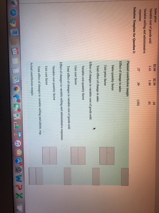 Bnuce Inc., prepare a contribution margin analysis report for the year ended