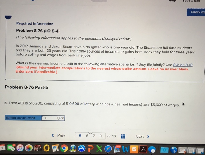  HeipS Save &Exit Check m Required information Problem 8-76 (LO 8-4)
