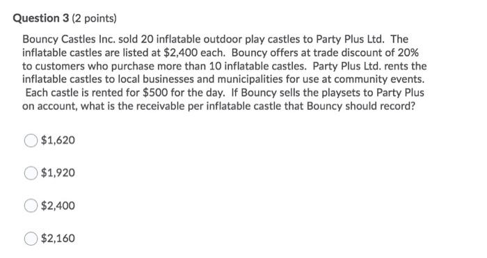 in October, 2021: Sold parts to Jet Inc. for $120,000, terms FOB