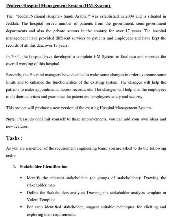 the stakeholder analysis template in Volere Template. Objective: The purpose of this