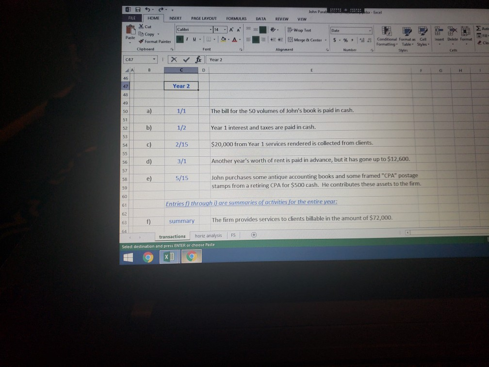 entities. those are yearly transactions which are supposed to be posted on