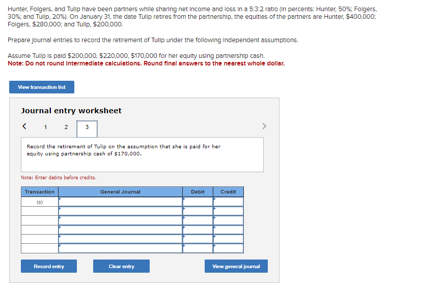 and Tulip, 20\%). On January 31 , the date Tulip retires from