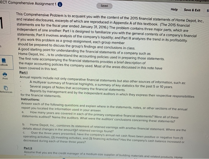  gniment ECT Comprehensive Assignment 1 6 Saved Help Save & Exit