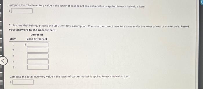 the inventory valuation ruies on an individual item basis. The normal marikup