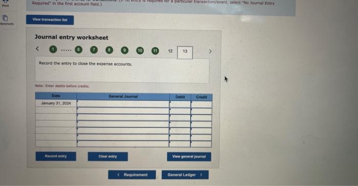 work if possible. thank you!! On Januay 1,2024, the general ledget of