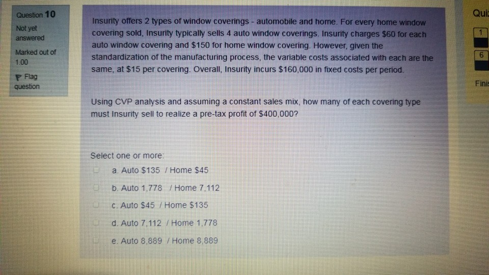 which $500,000 were fixed. stion yet wered ked out of Calculate Computate's