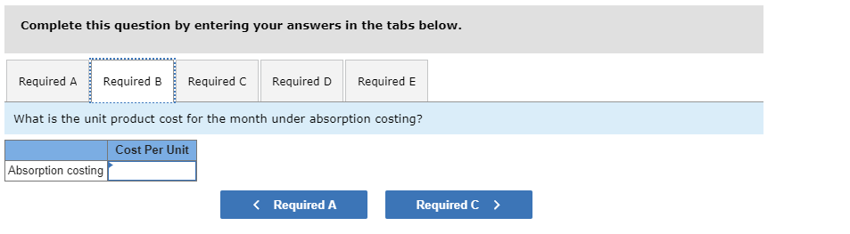... Maher Corporation, which has only one product, has provided the following