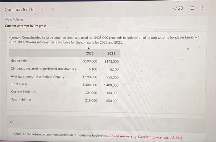  View Policies Current Attempt in Progress Marigold Corp. decided to issue