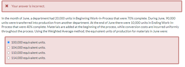 Work-in-Prcoess. Denominator of units completed + Equivalent units in Beginnig Work-in-Process. Numerator