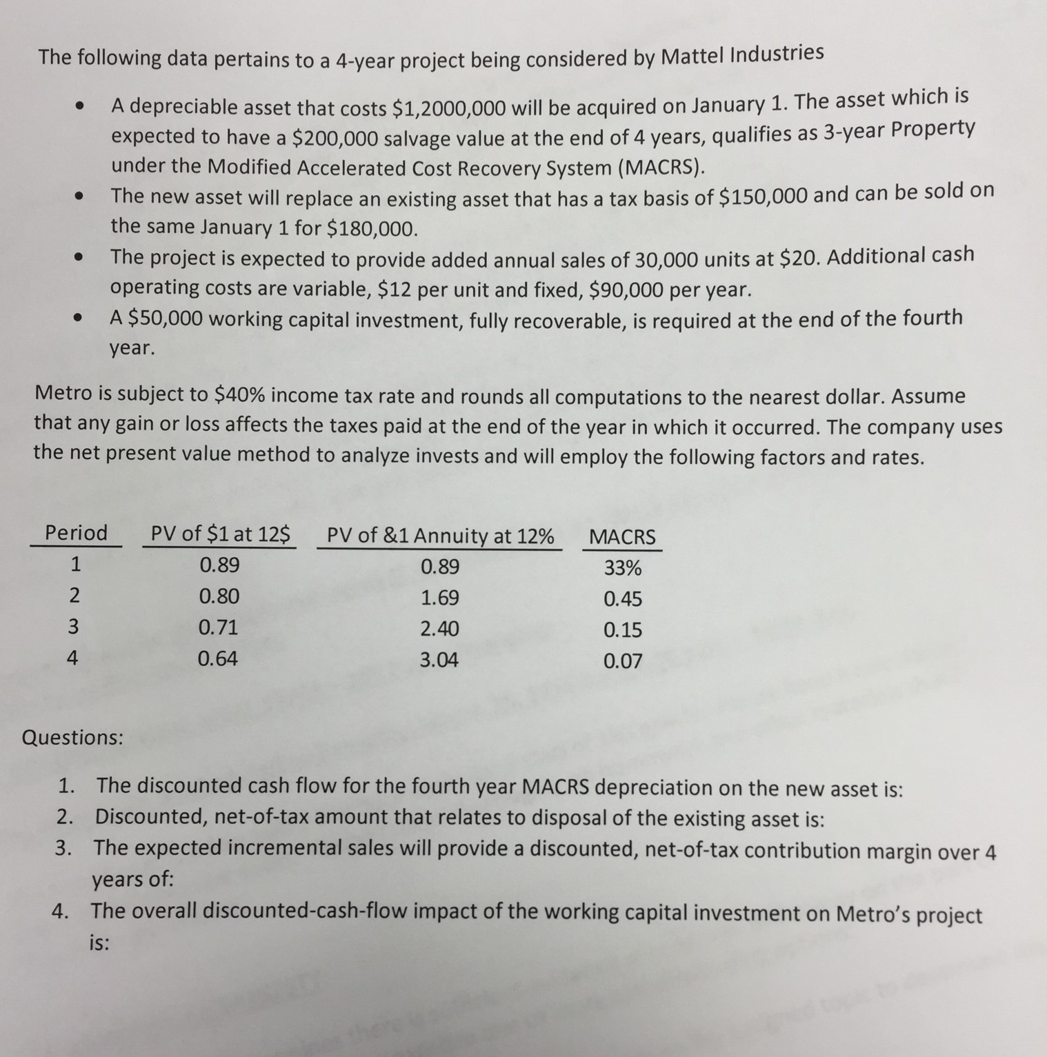 solution to number 3 on this problem The following data pertains to