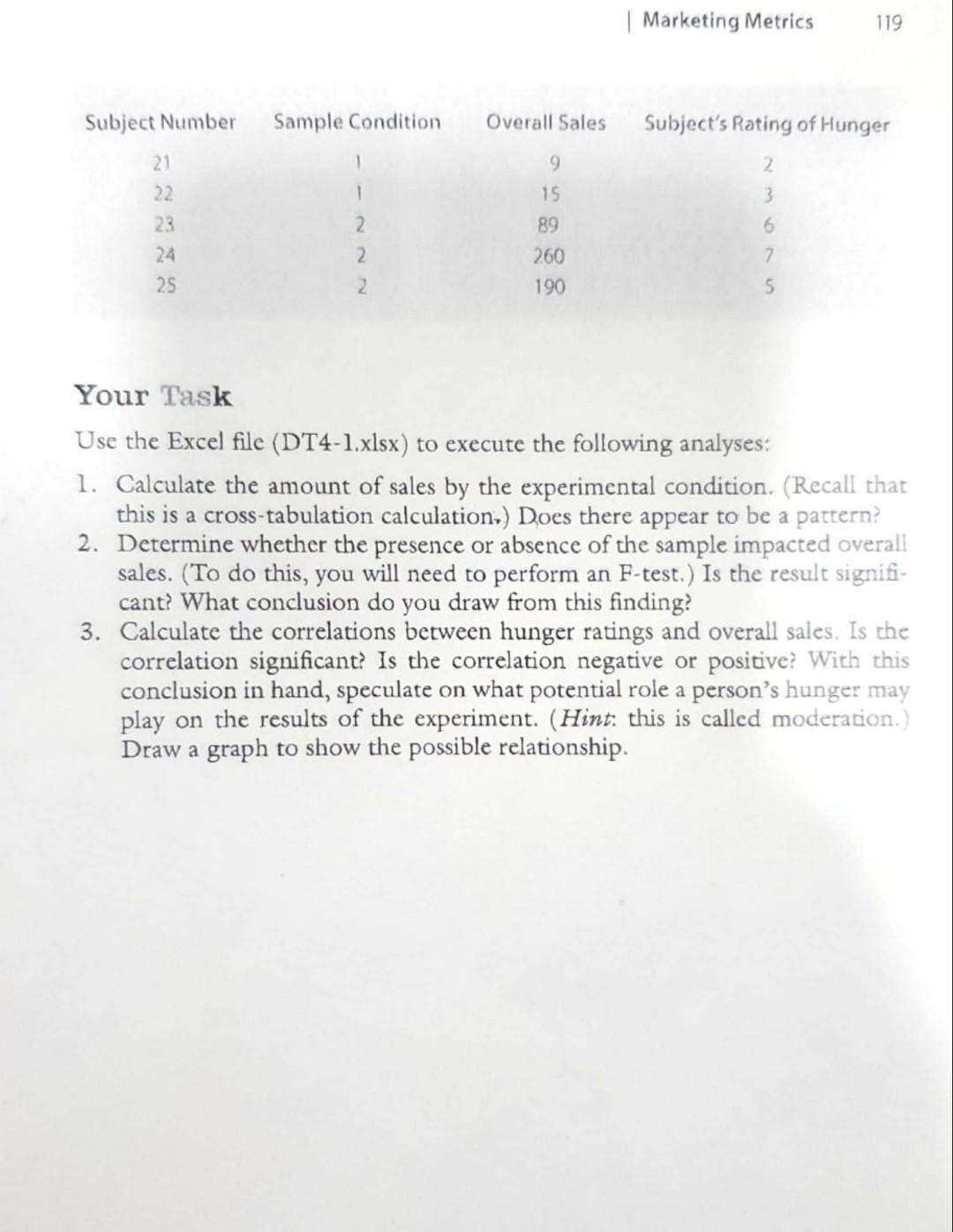 pattern? m MARKETING METRICS Interpreting Experimental Results Continuing from the scenario from