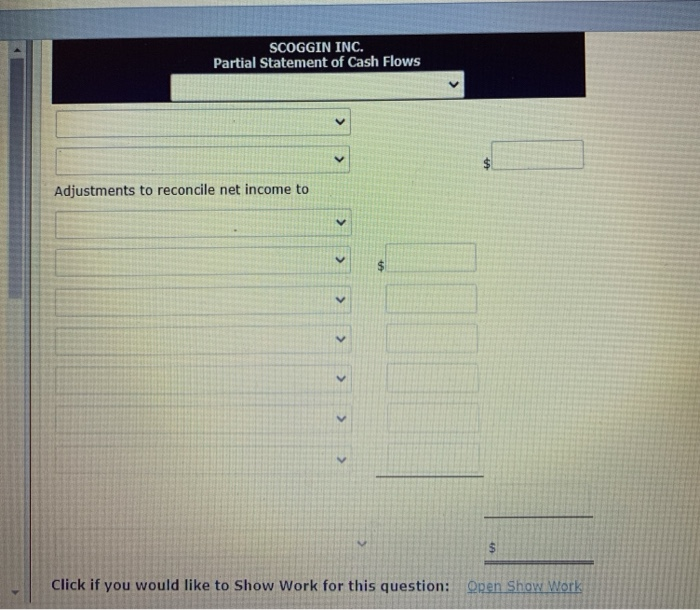 (Video) The current sections of Scoggin Inc.'s balance sheets at December 31,