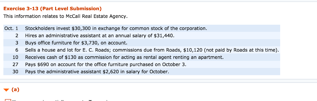 Previous information and part A given. Part B prepare the trial balance