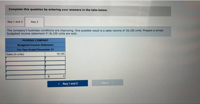 the following foxed budget. It is based on an expected production and